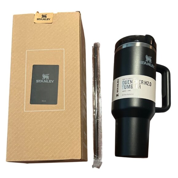 Stanley Other - Stanley Flowstate Quencher H2.0 Tumbler 40 Oz Black With Lid & Straw All Day Hyd